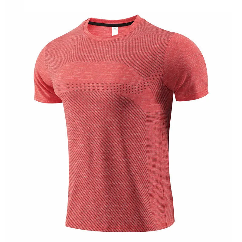 Athletic short sleeve t-shirt for running and basketball in polyester spandex fabric