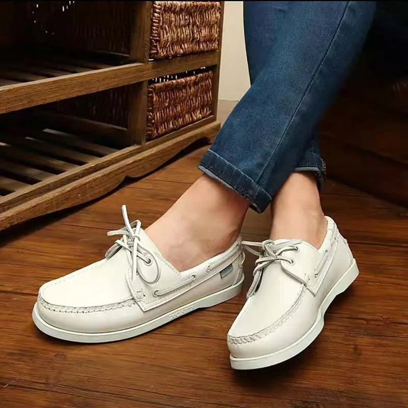 Men's breathable casual shoe with artificial PU upper and flat heel, shown in a solid colour.