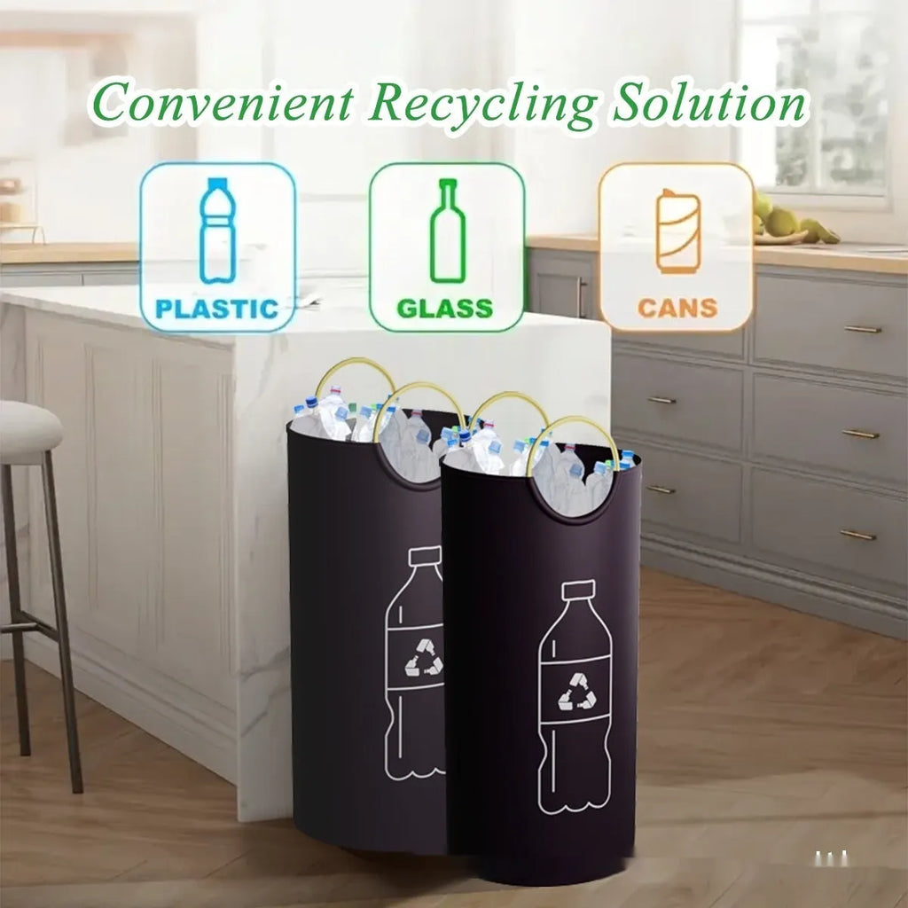 Round portable polypropylene trash can measuring 38cm diameter by 72cm height for outdoor events