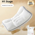 Children's dual-sided partition neck pillow showing cool and warm sides for ages 1 to 6 years