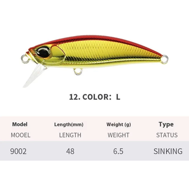 48mm Japanese mino fishing lure for Mandarin Fish and Snakehead fishing