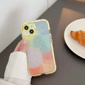 Minimalist contrast colour silicone iPhone case with yellow edge on TPU material