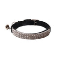 Flocking elastic buckle cat collar with gang drill pattern in six colour options
