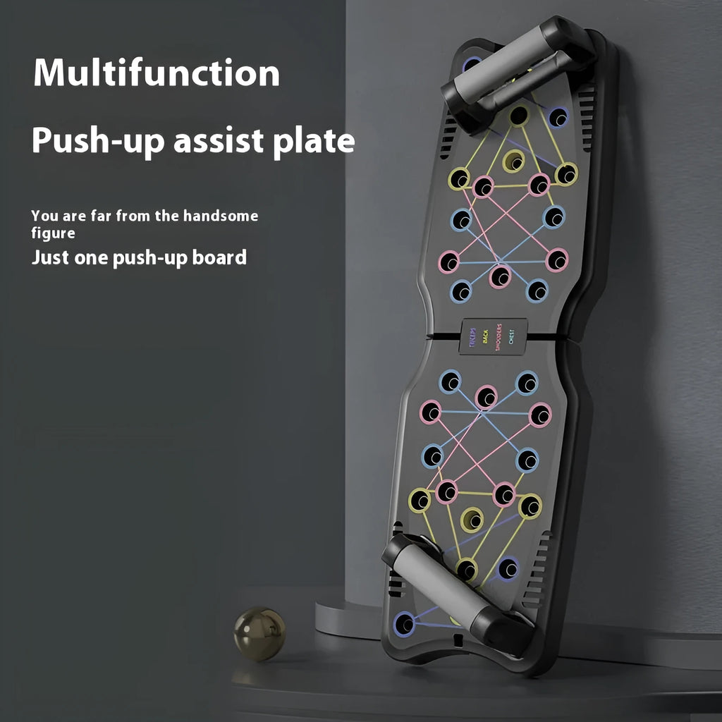 ABS plastic push up support plate fitness equipment on a floor, shown in available colour options.