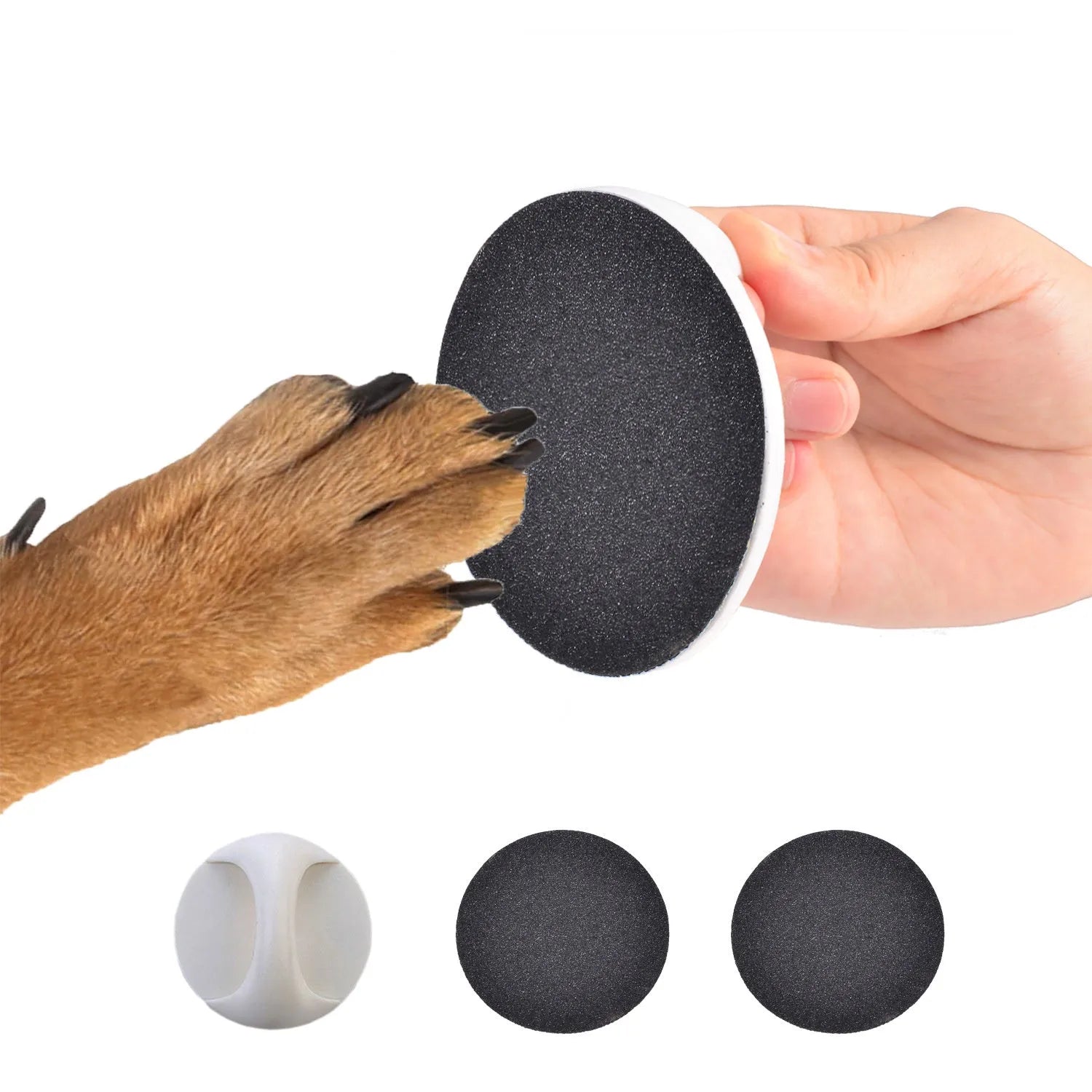 Upgraded dog nail file scratch board with ergonomic handle, shown in blue colour.