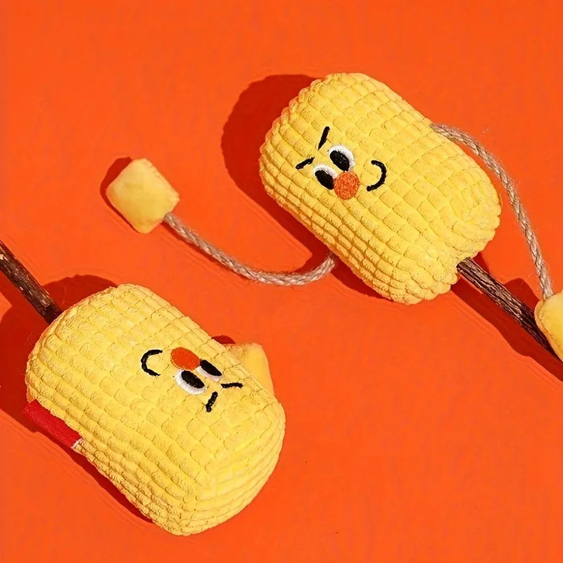 Polio wood corn cob cat dental cleaning toy with catnip measuring 7x6x15cm