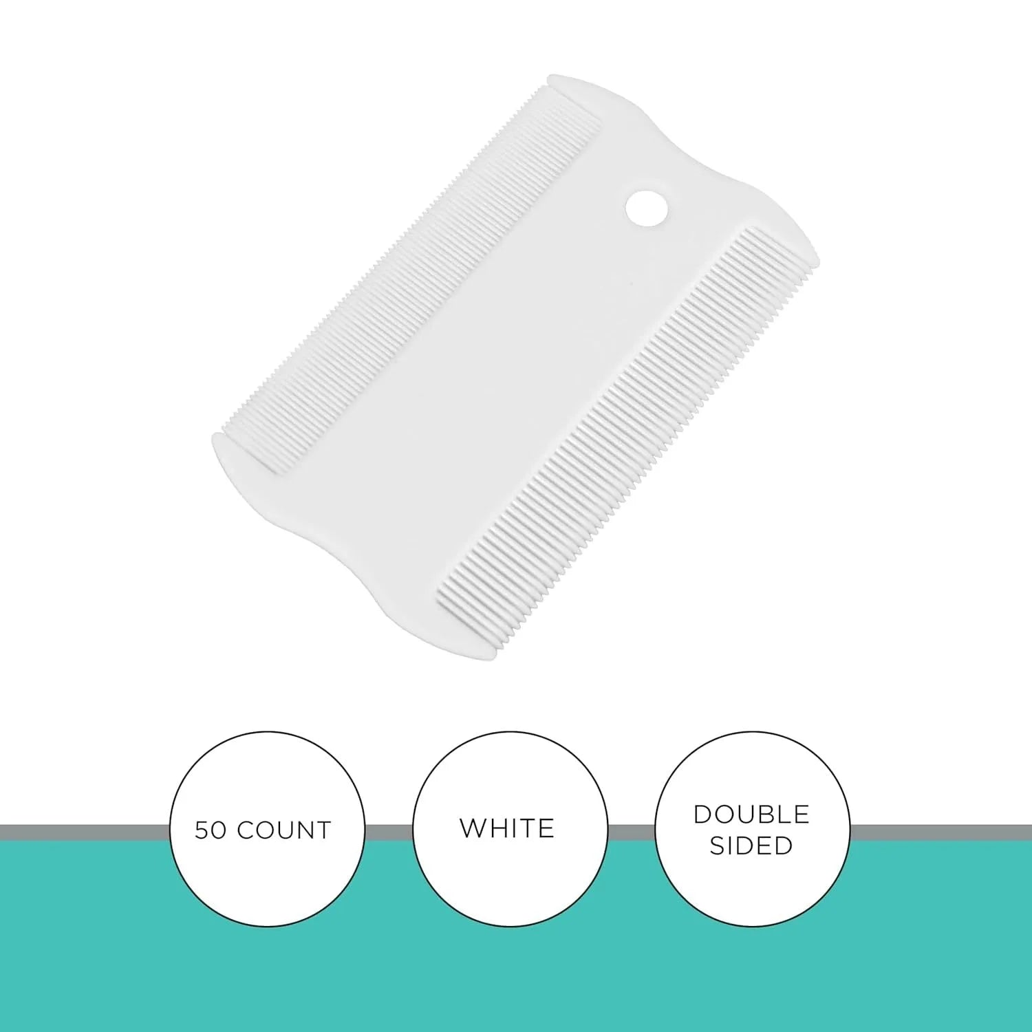 Double-sided plastic flea comb for pets with dense teeth and compact design