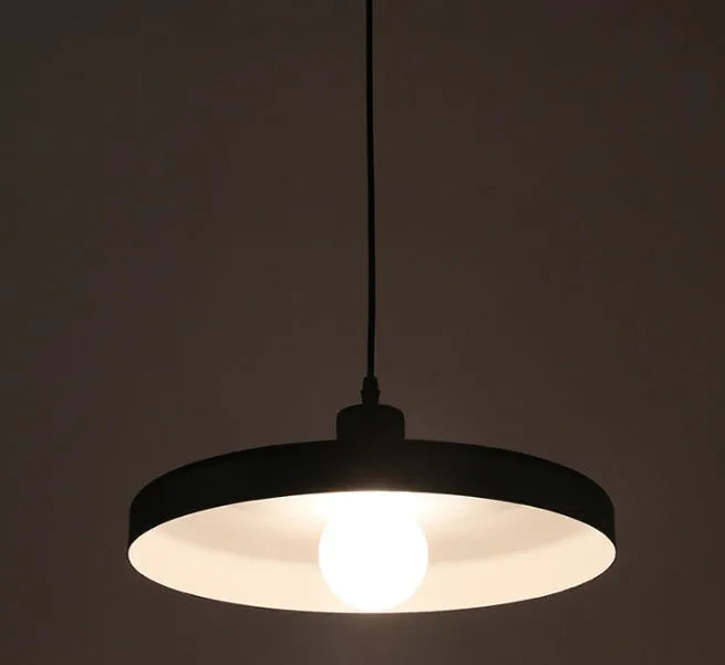 Aluminum alloy bar chandelier for restaurants in black or white, available in 35cm, 50cm, and 60cm diameters