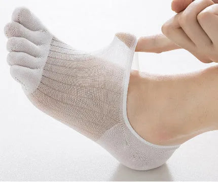 Modal cotton five-finger boat socks in white, khaki, light gray, dark gray and black colour options
