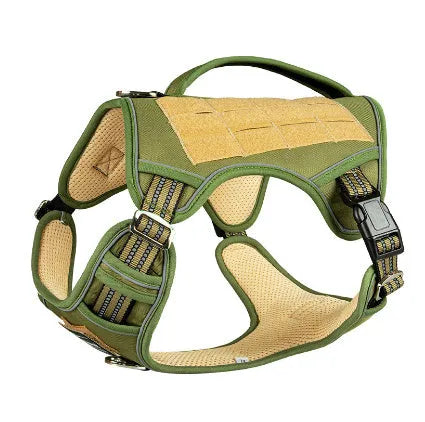 Tactical dog chest strap harness in Oxford cloth, shown in camouflage colour.