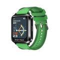 Bluetooth smart bracelet with split screen display showing call information on silicone wrist strap