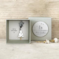 Boxed guardian angel resin figurine ornament in modern cartoon style for gift-giving
