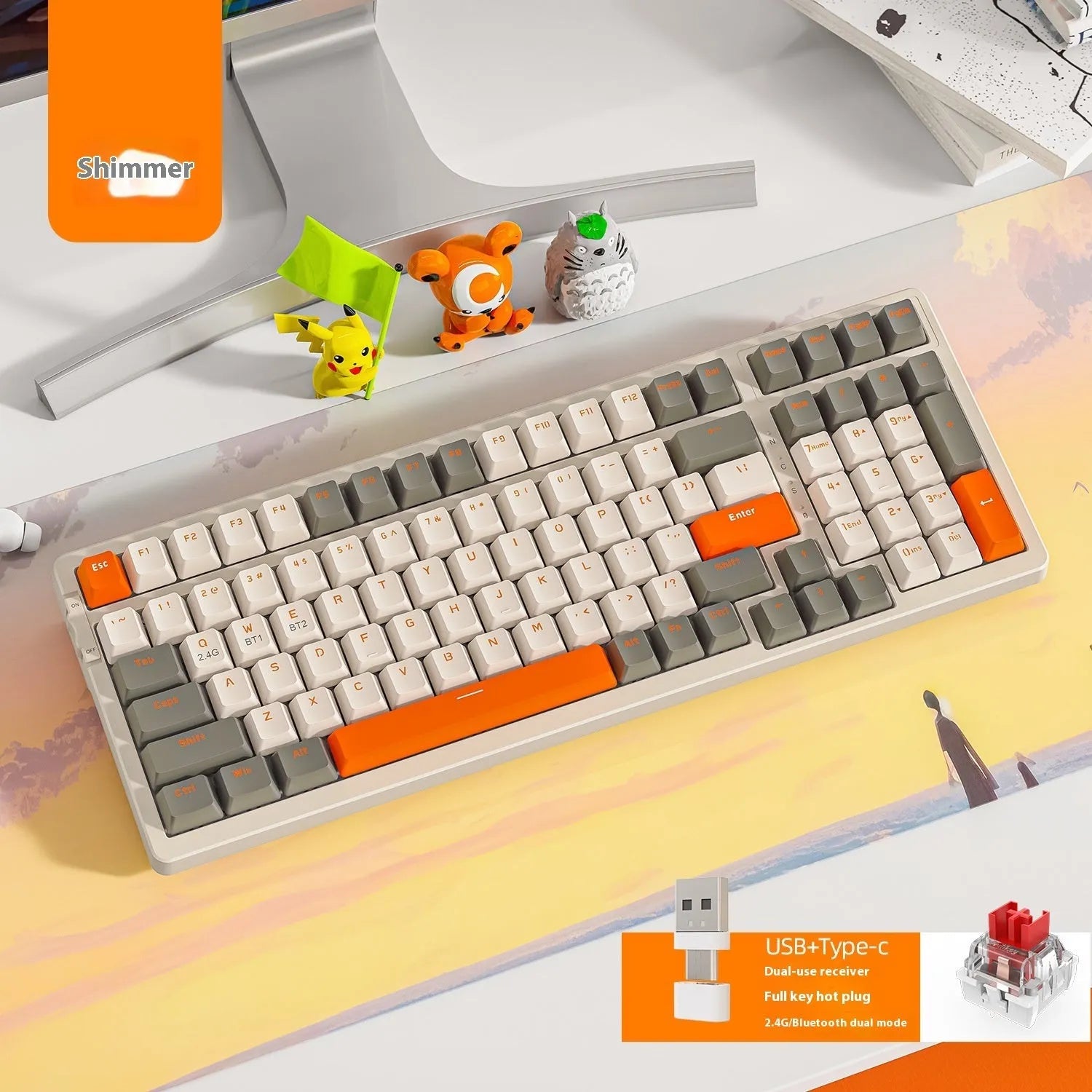 Free Wolf K96 Bluetooth dual-mode mechanical keyboard in one of four colour options with red switches