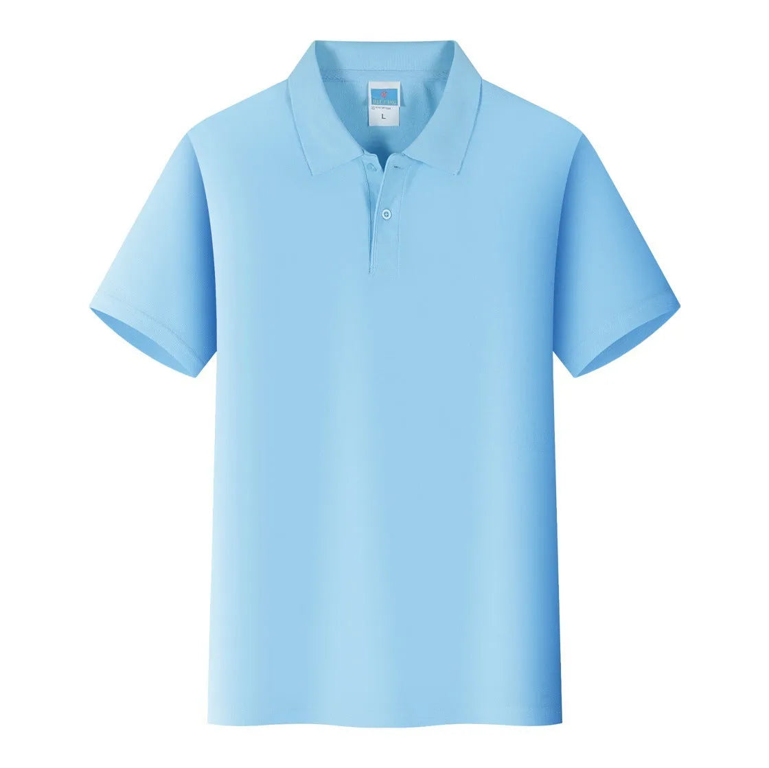 Cotton short sleeve straight fit work shirt for custom embroidery on a hanger
