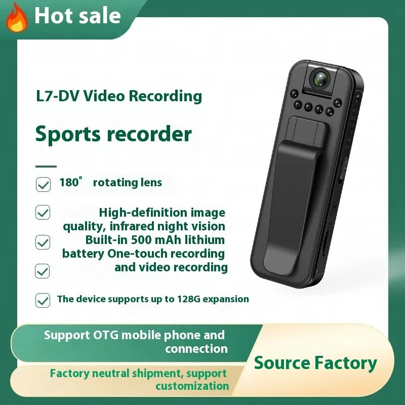 L7 model HD home security camera with wifi and infrared night vision for outdoor recording.