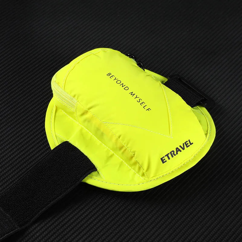 Reflective running arm bag for mobile phones with 7 inch capacity