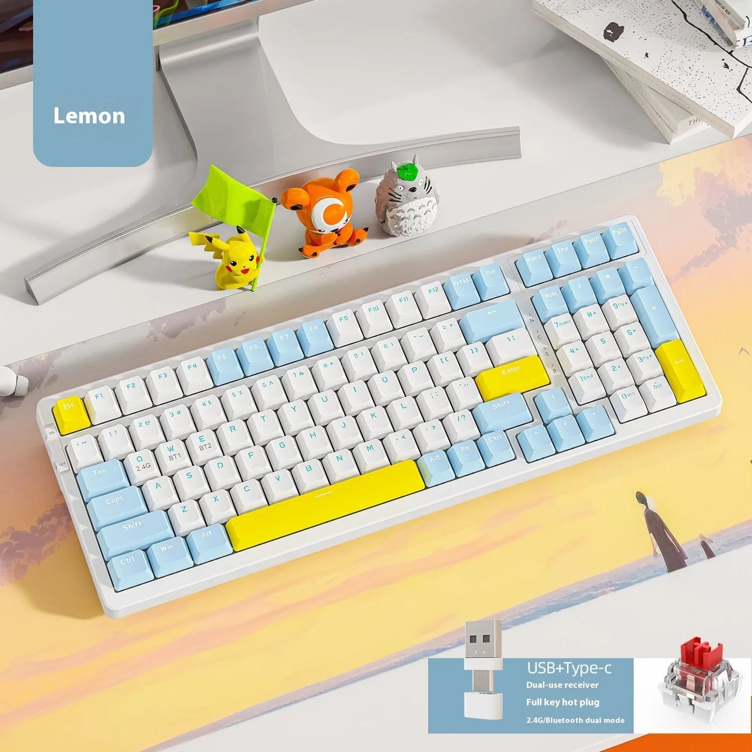 Free Wolf K96 Bluetooth dual-mode mechanical keyboard in one of four colour options with red switches