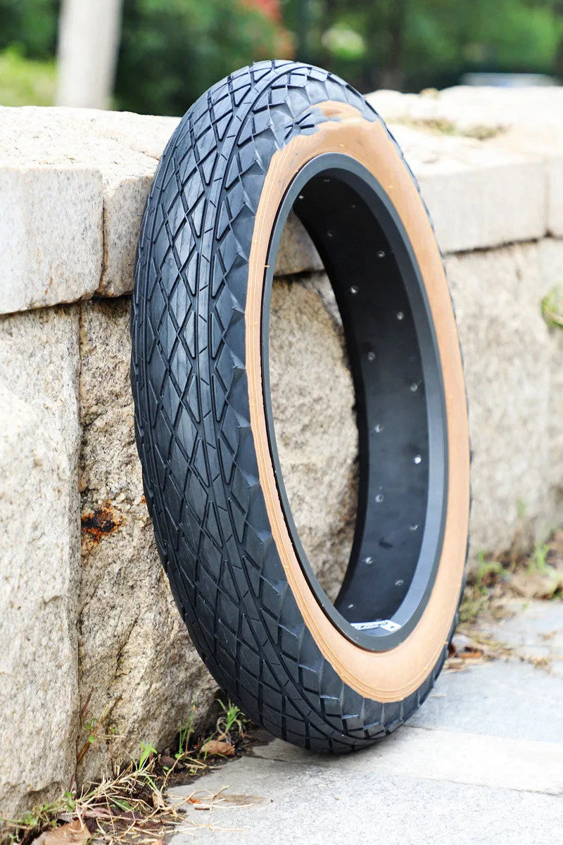20x4.0 inch brown rubber tyre for electric beach buggies and snowmobiles with skin-edge finish