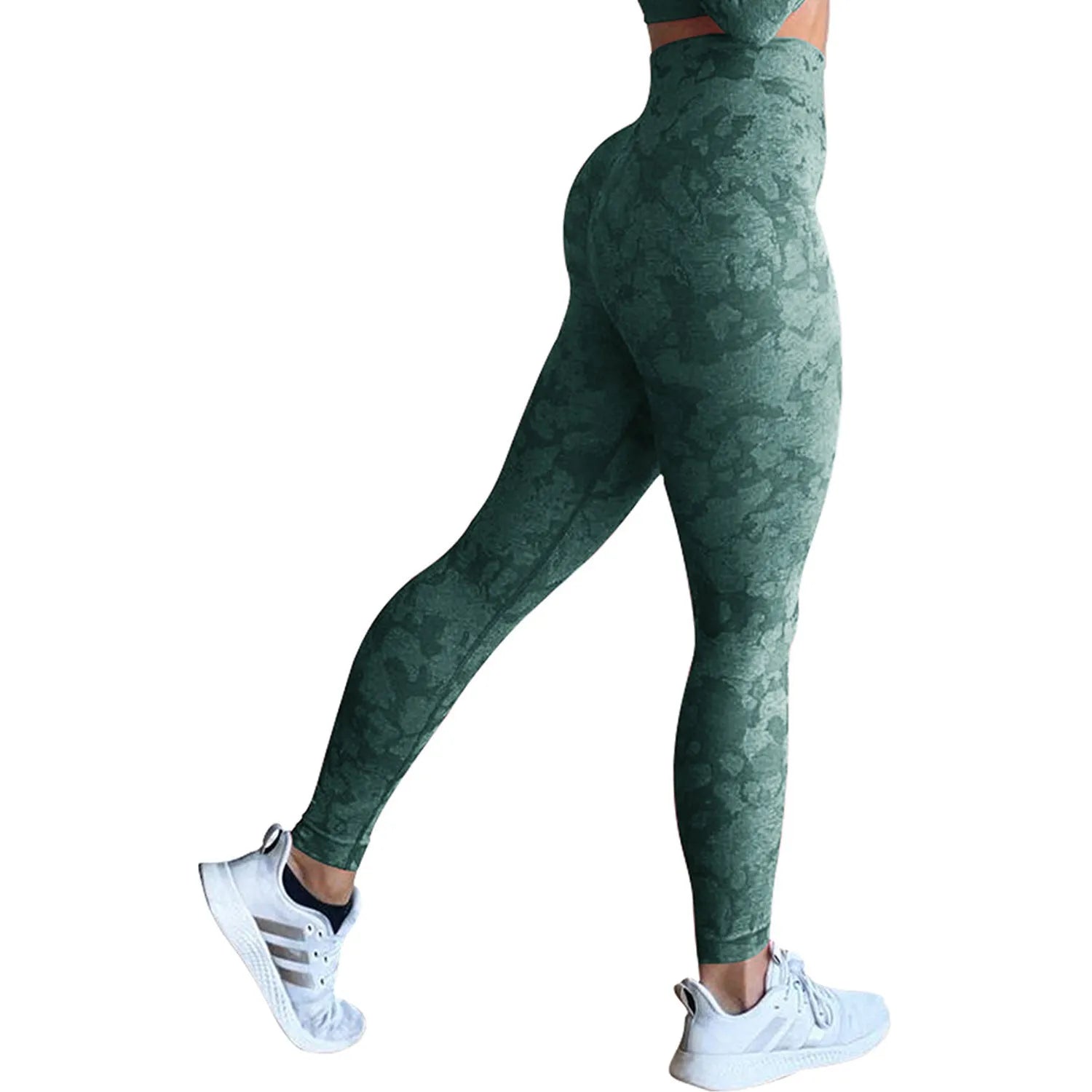 Women's push-up booty leggings in animal print patterns for gym and yoga workouts