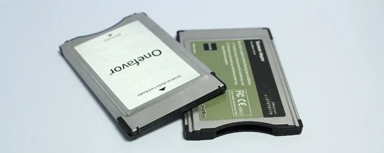 Mercedes-Benz SD to PCMCIA adapter card with stainless steel housing and 32GB SD card