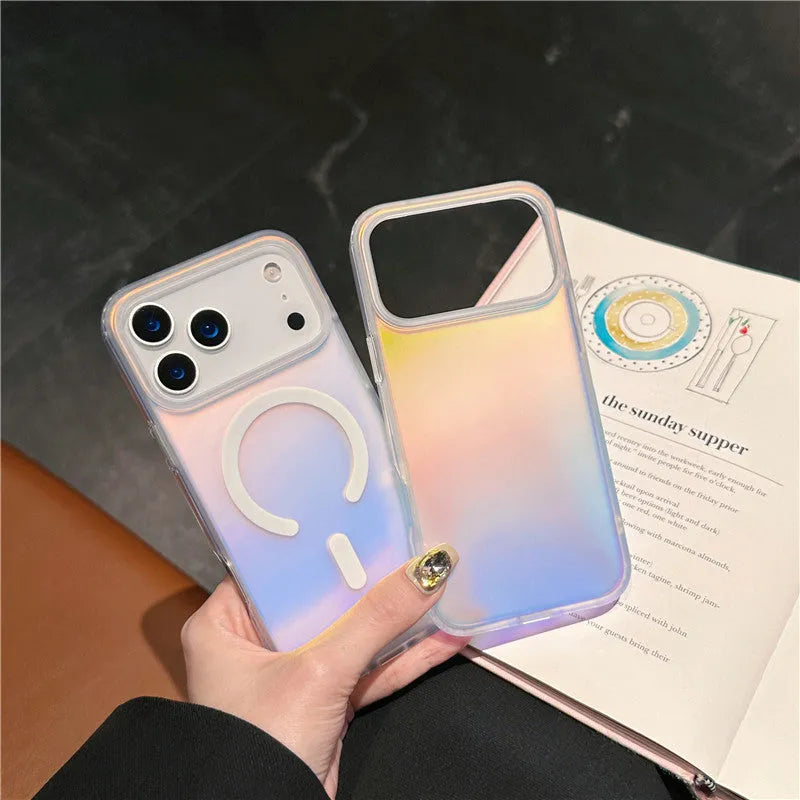 Simple laser gradient frosted TPU PC phone case for iPhone 17 series back cover