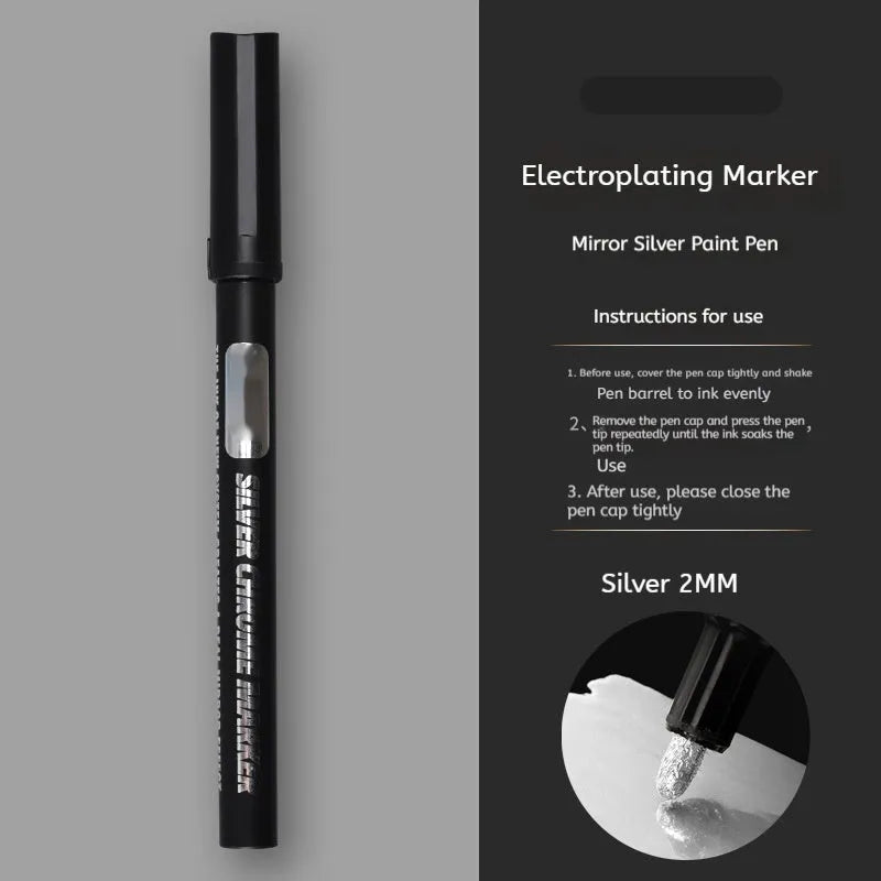 Waterproof mirror marker pen with plastic shell and two tip size options