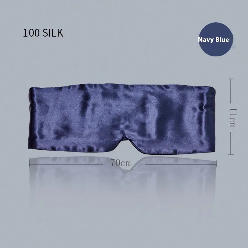 Mulberry silk eye mask in various colours including black and champagne gold for light blocking sleep