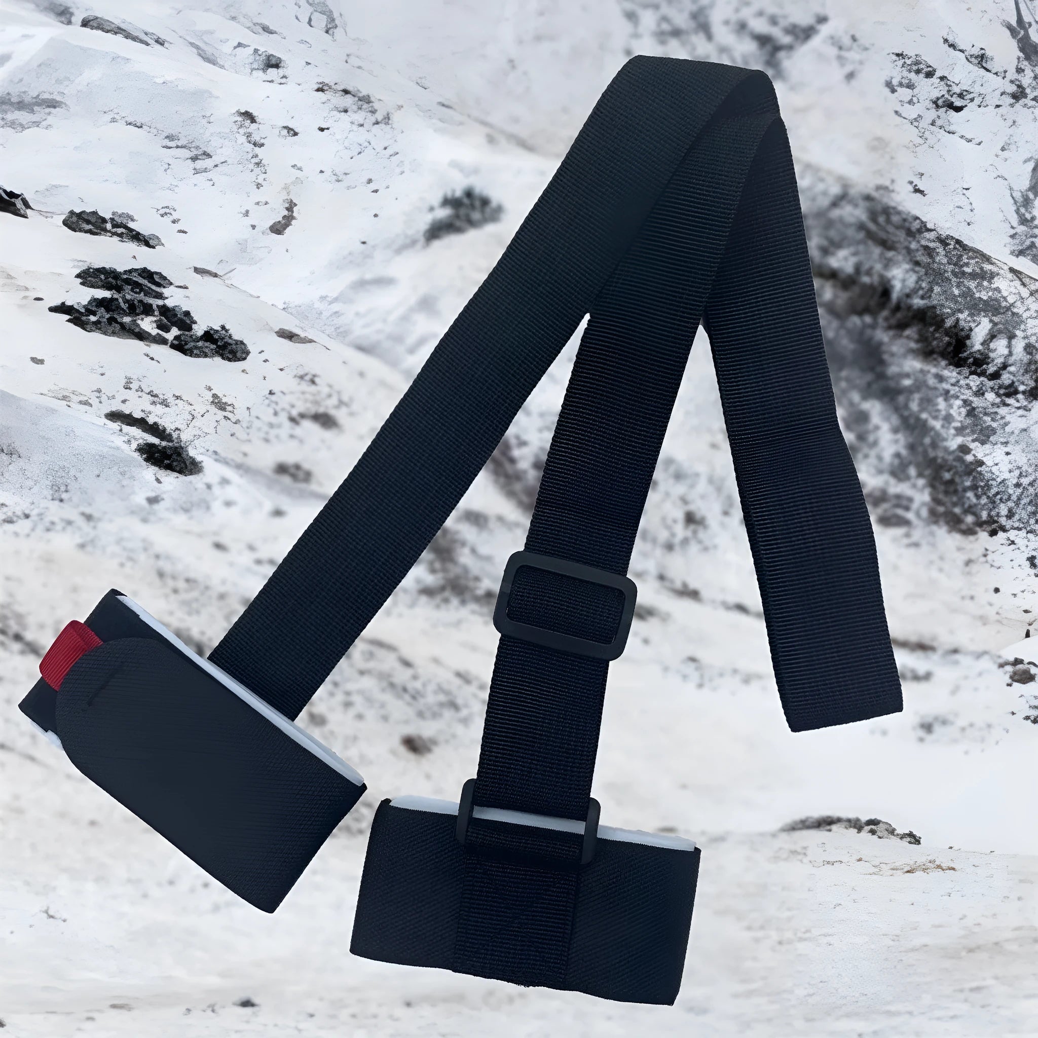 Adjustable hook and loop skiing bandage strap in nylon polyester blend