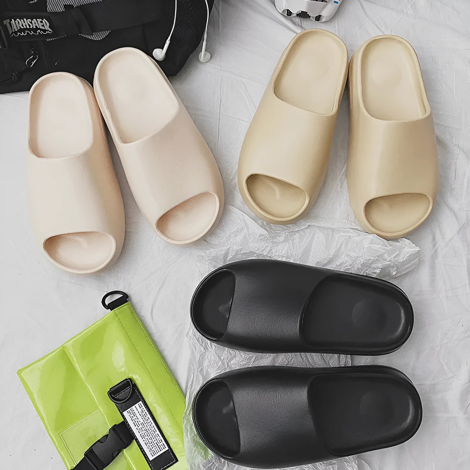 Women's thick sole beach slippers in EVA material available in multiple colours and sizes