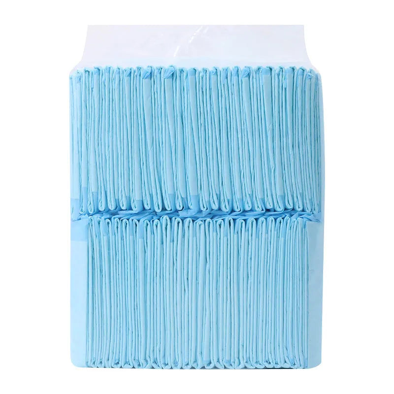 Pack of pet urinal pads showing different sizes and absorbency types for dogs and cats