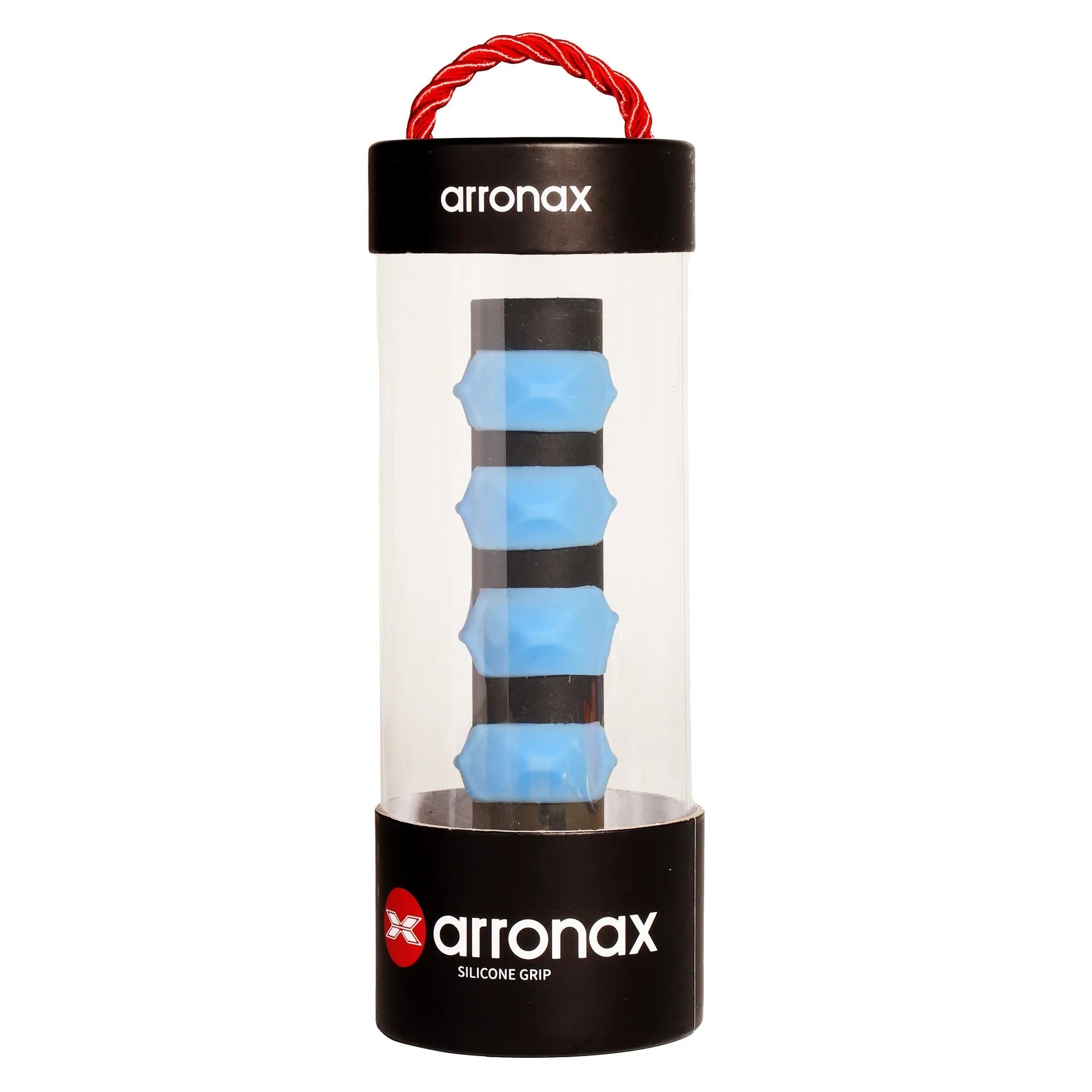 Silicone tennis racket grip band in multiple colours showing 17.6 cm length