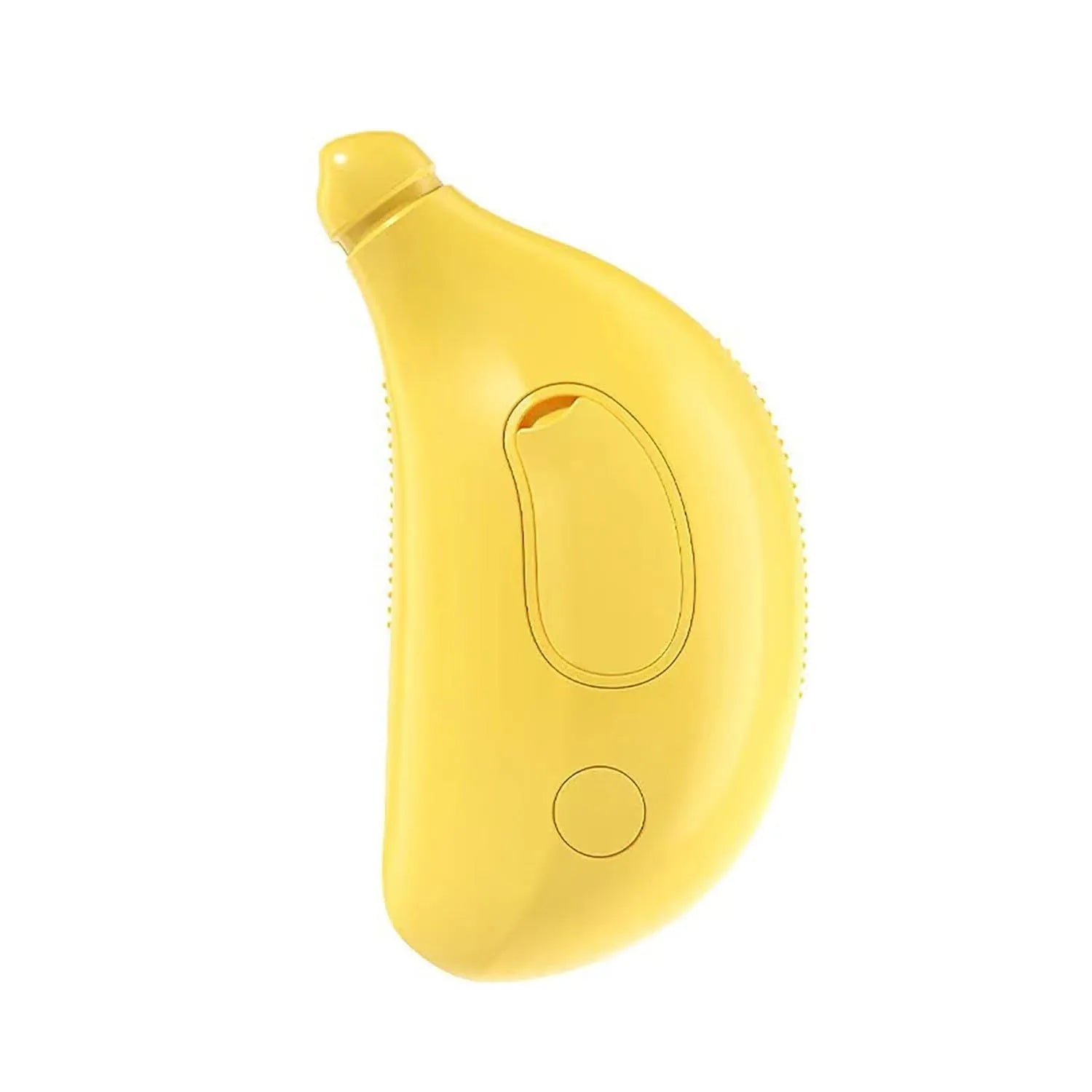 Rechargeable cat steam brush with silicone bristles in green or yellow colour