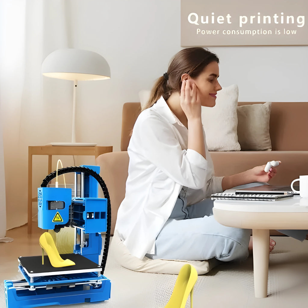 K9 Mini desktop 3D printer in black or blue with 100x100mm build area for PLA filament