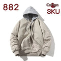 Plus-size loose-fitting pilot jacket in polyester blend fabric available in black, beige, or green colours