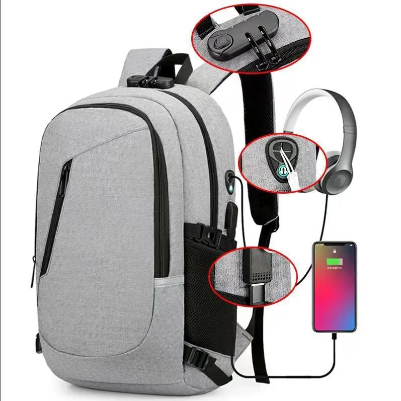Oxford cloth computer backpack in street trend style with 20-35L capacity for laptop protection