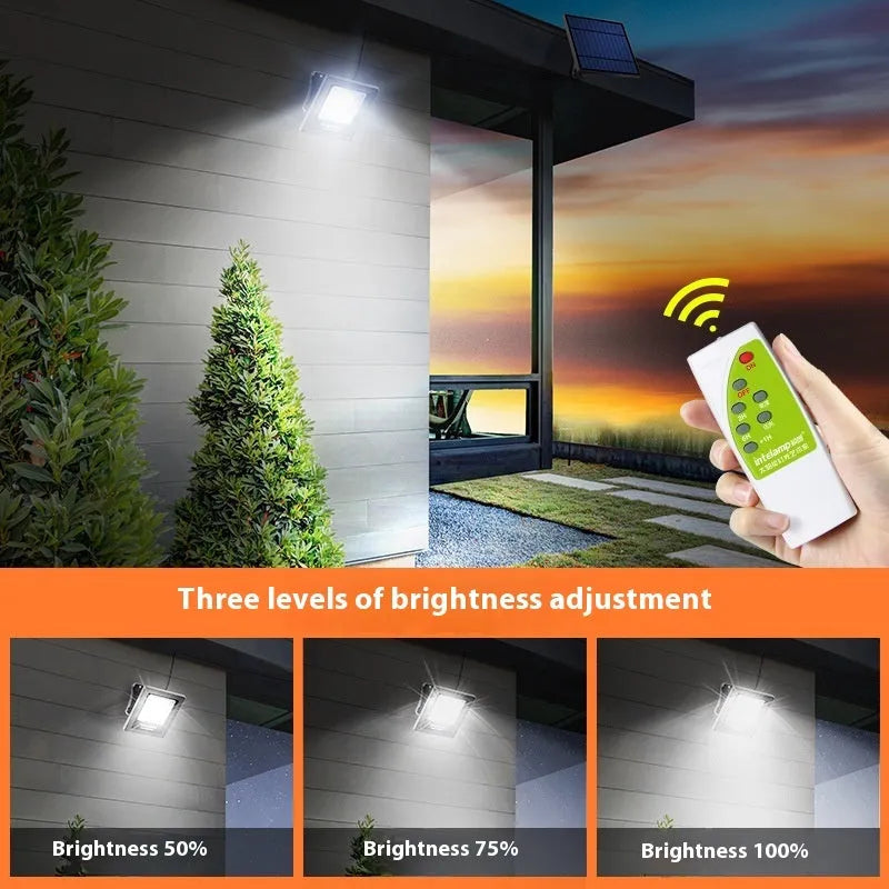 Outdoor courtyard solar LED light with waterproof IP65 rating and three lumen model options