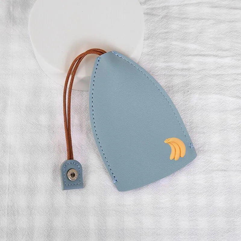 Colourful cartoon pull-out key case for car keys with PU leather construction