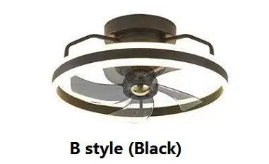 Modern flush mount ceiling fan with integrated light, 500mm diameter with acrylic shade and PC blades.