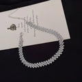 Full rhinestone necklace clavicle chain silver geometric diamond processing alloy women
