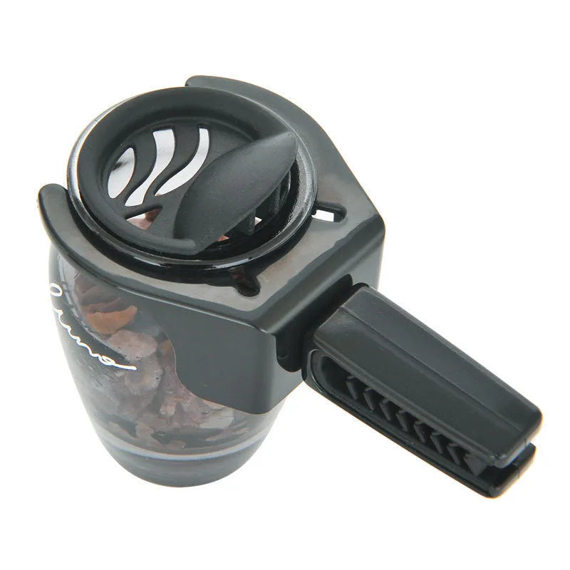 Car air outlet aromatherapy with glass perfume seat and zeolite fragrance block for long-lasting scent