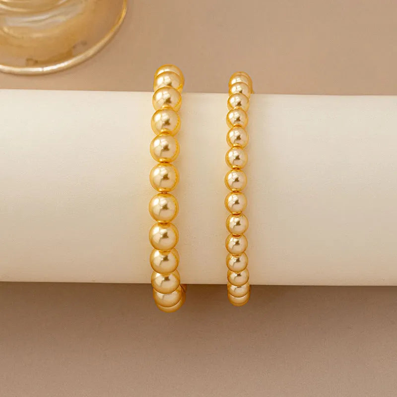 Women's copper luxury golden balls bracelet handmade bead geometric unisex jewellery