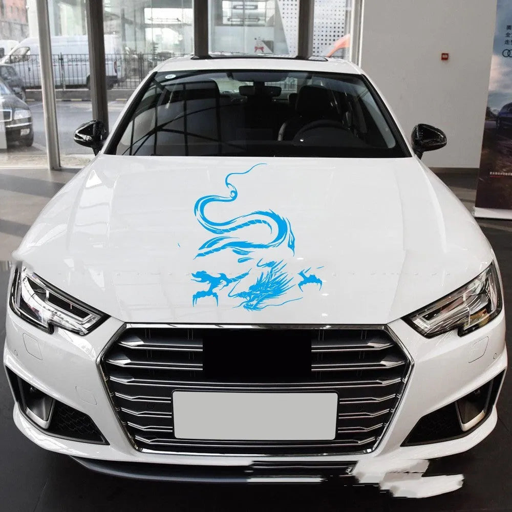 Large black dragon design car body sticker measuring 50 by 36 centimetres for vehicle modification.