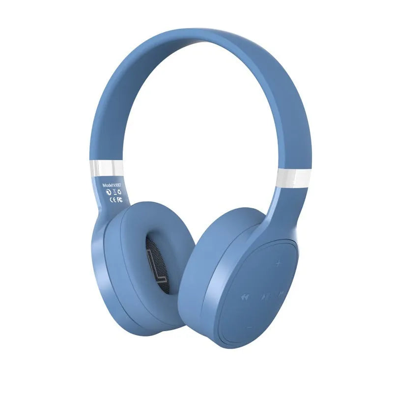 Folding wireless sports headset in four colour options showing Bluetooth connectivity and compact design
