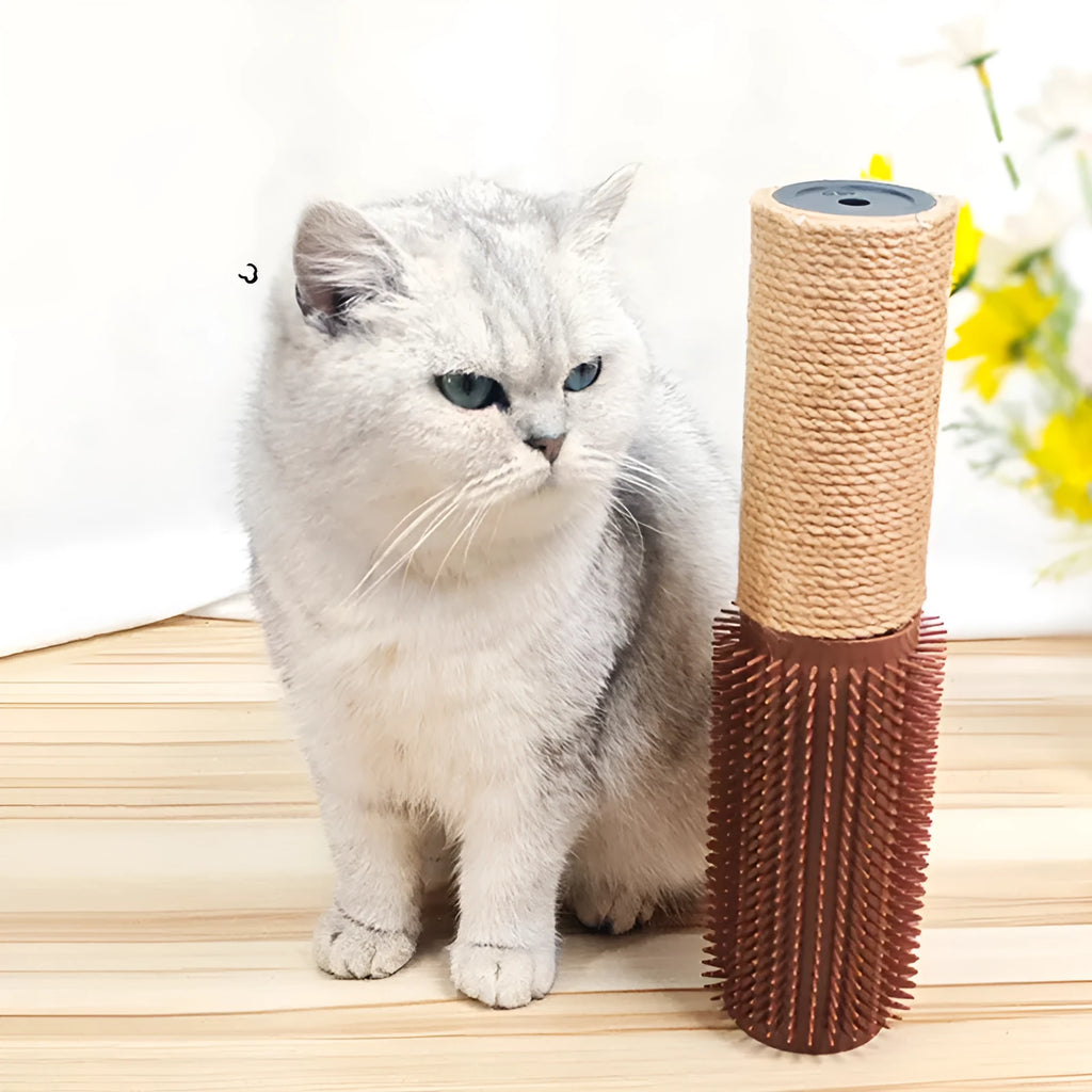 Brown sisal cat scratching post measuring 30cm long for face scratching
