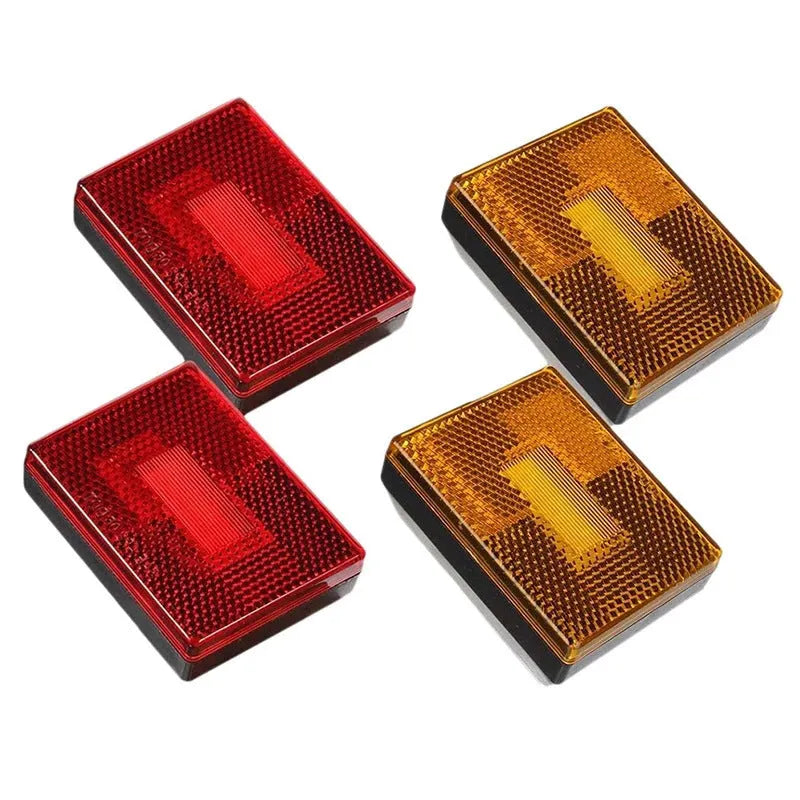 LED trailer side light and clearance lamp with transparent polycarbonate cover and 19cm wiring