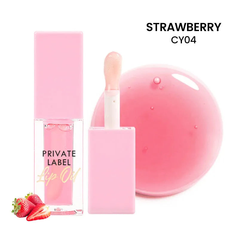 Six 6ML tubes of natural transparent women's lip gloss in fruit tints: Bird of Paradise, Cherry, Coral, Mango, Strawberry, Watermelon.