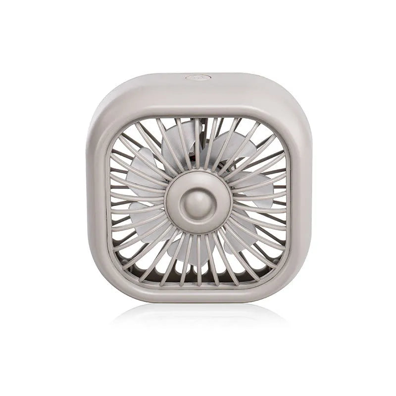 Black USB car fan with three speed buttons and compact design for vehicle use