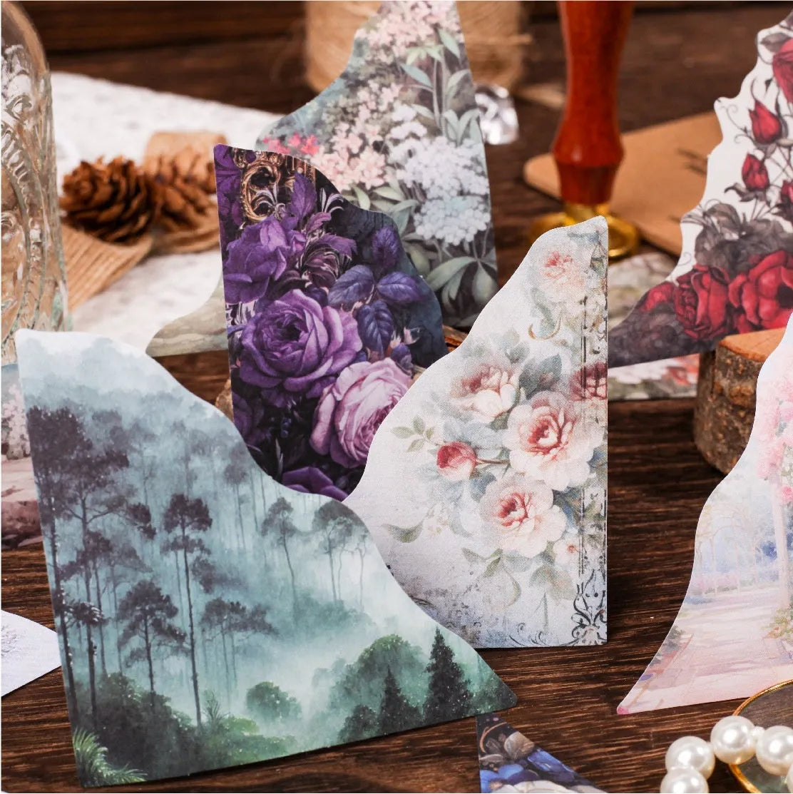 DIY hand account notebook in various colours with printed decorative images