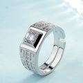 Geometric simulation moissanite ring white gold men's wedding Europe America style item MJ017