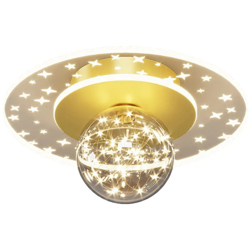 Modern simplicity corridor ceiling lamp in gold finish with colour changing LED lighting
